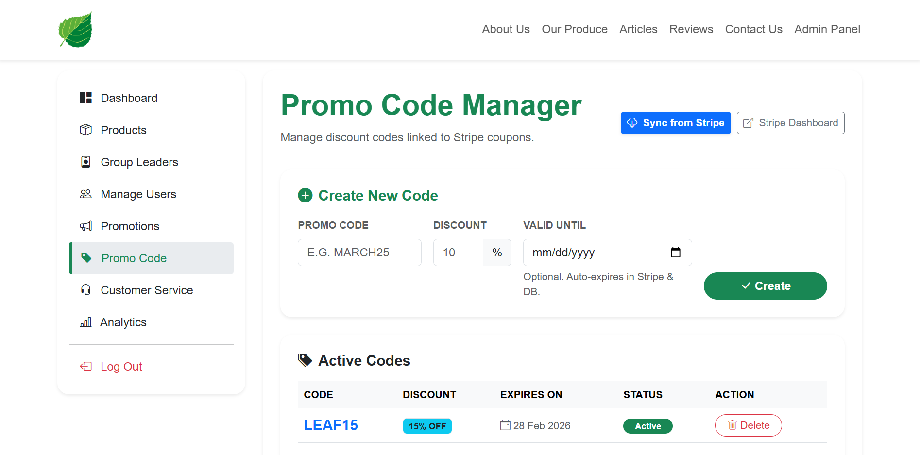 Promo Code