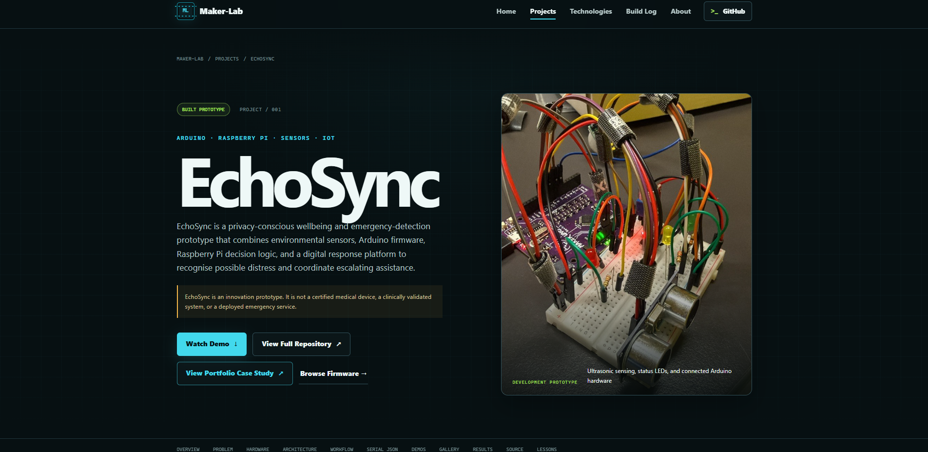 EchoSync technical engineering case study on Maker-Lab