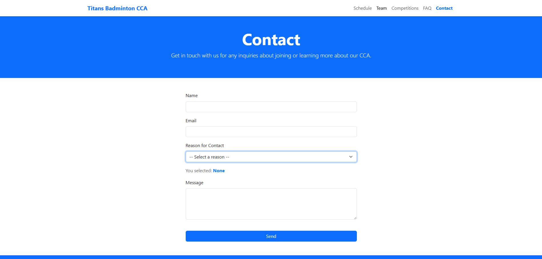 Contact Form Page