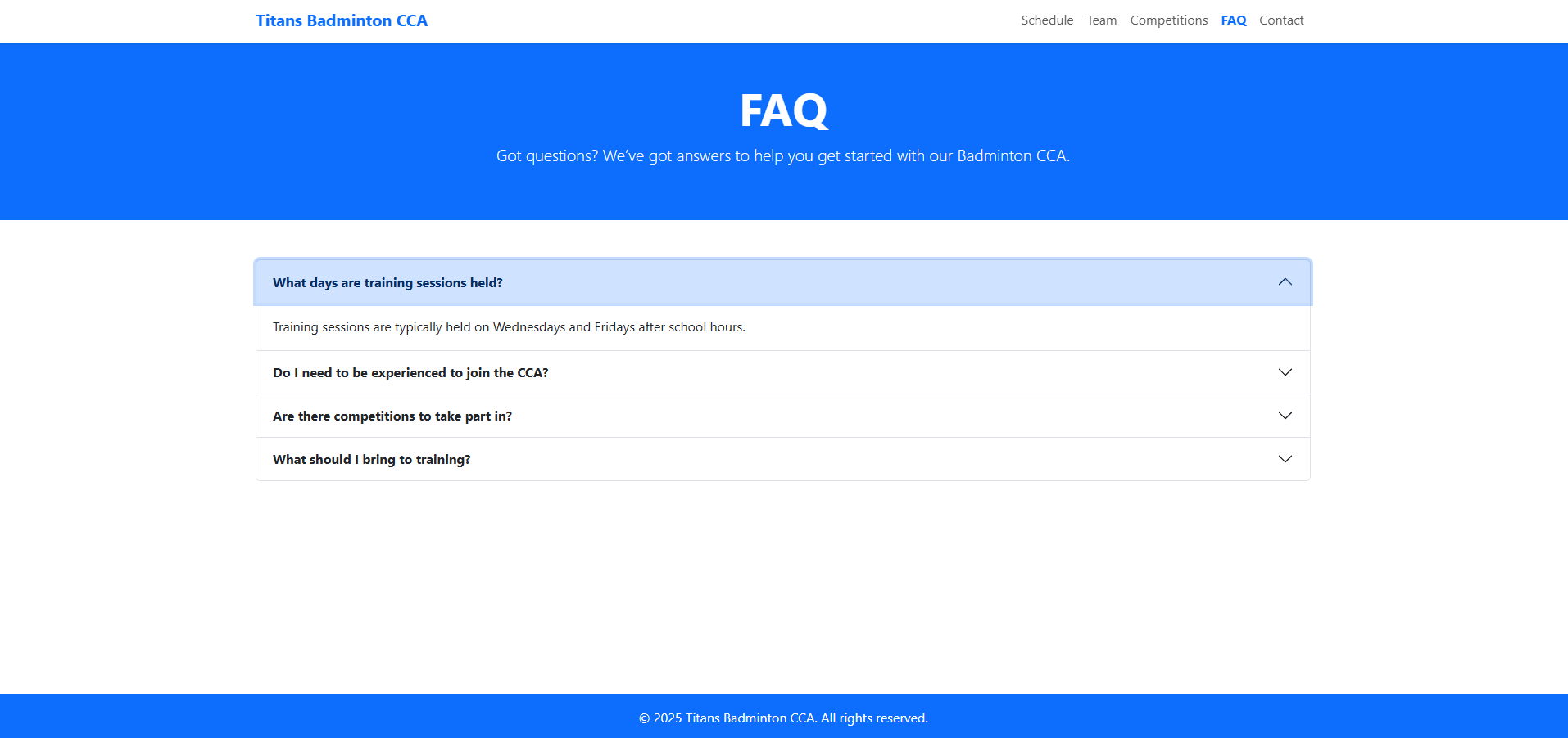 FAQ Page